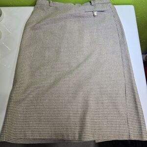 Vintage Russ Women's Beige Houndstooth Skirt